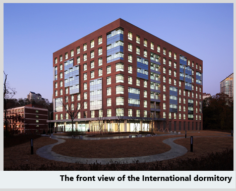 the Front view of the International domitory